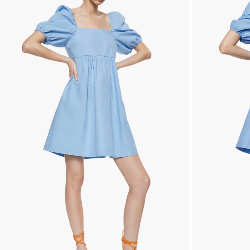 Mango Puff Sleeve Cotton Babydoll minidress